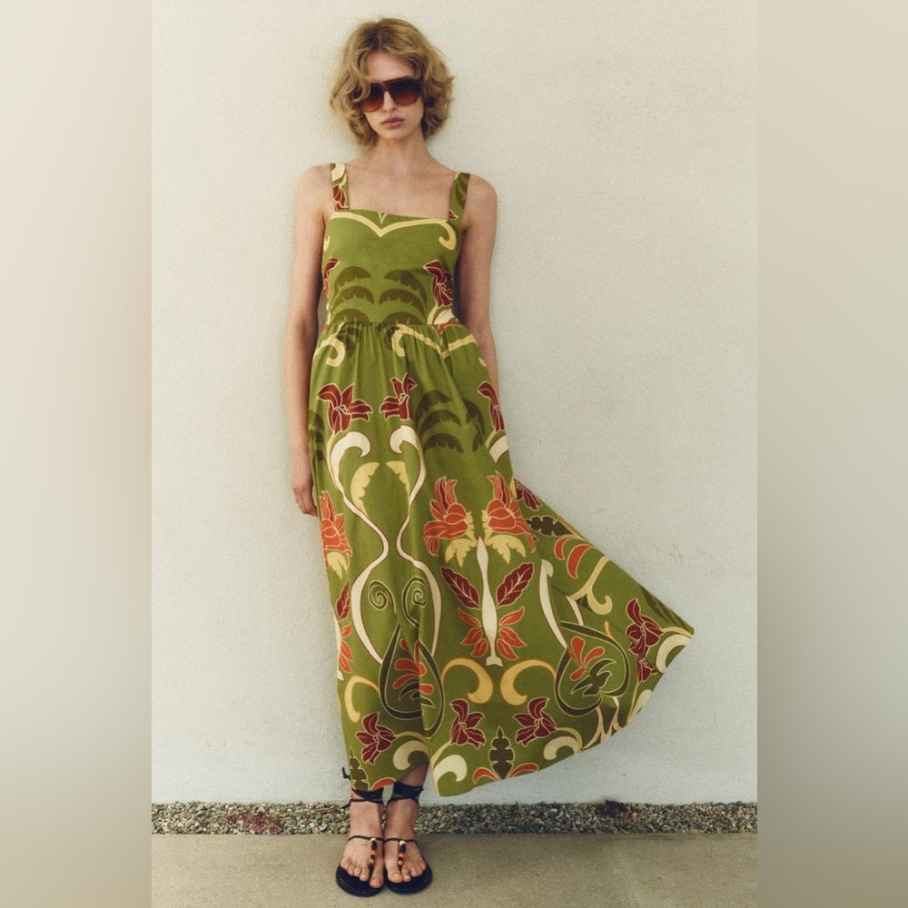 LAST ONE!!! ZARA BLOGGERS’ FAVORITE PRINTED MIDI DRESS ZW COLLECTION - Picture 8 of 16